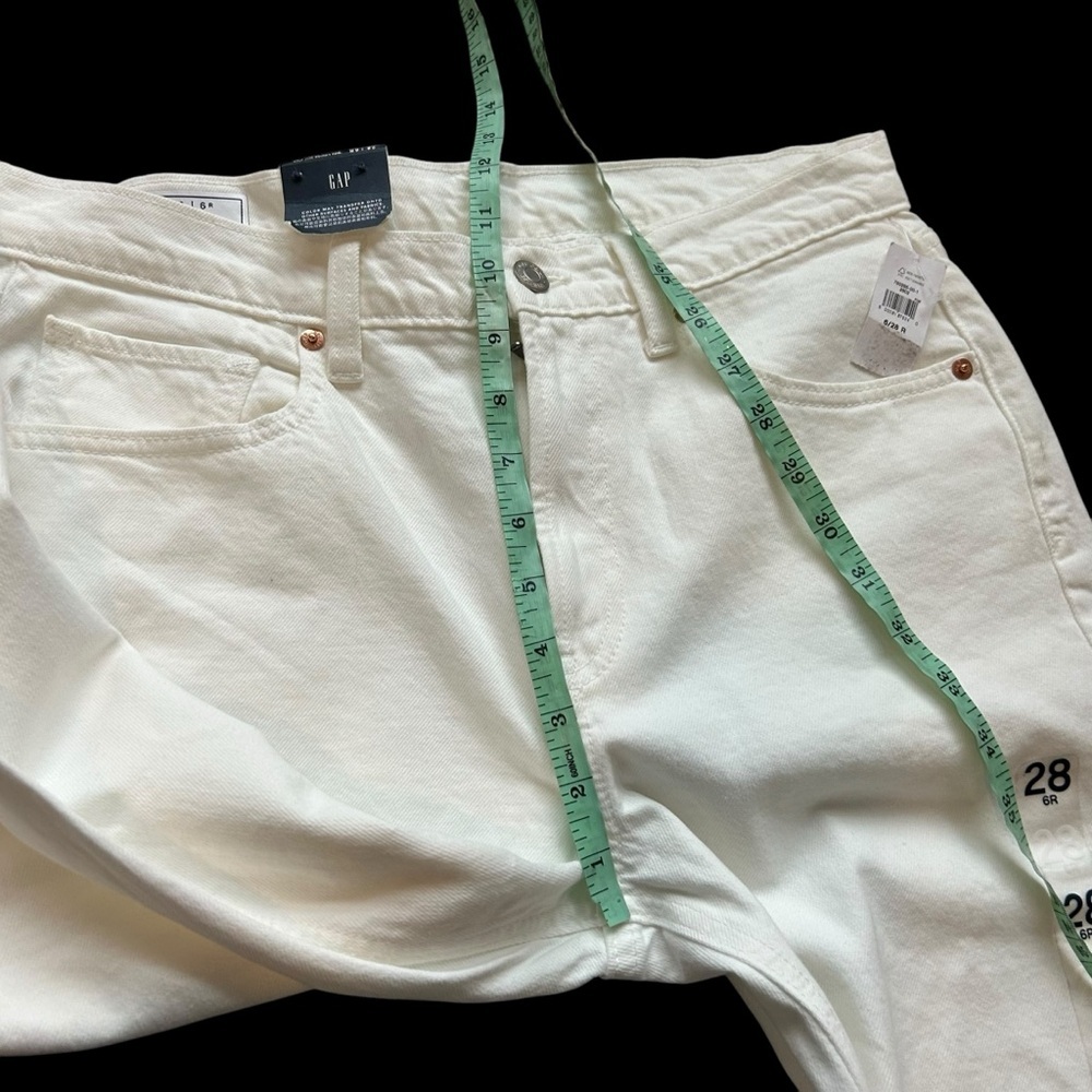 NWT Gap white mid rise split hem ‘90s loose jeans size 28 relaxed straight loose - Picture 10 of 10